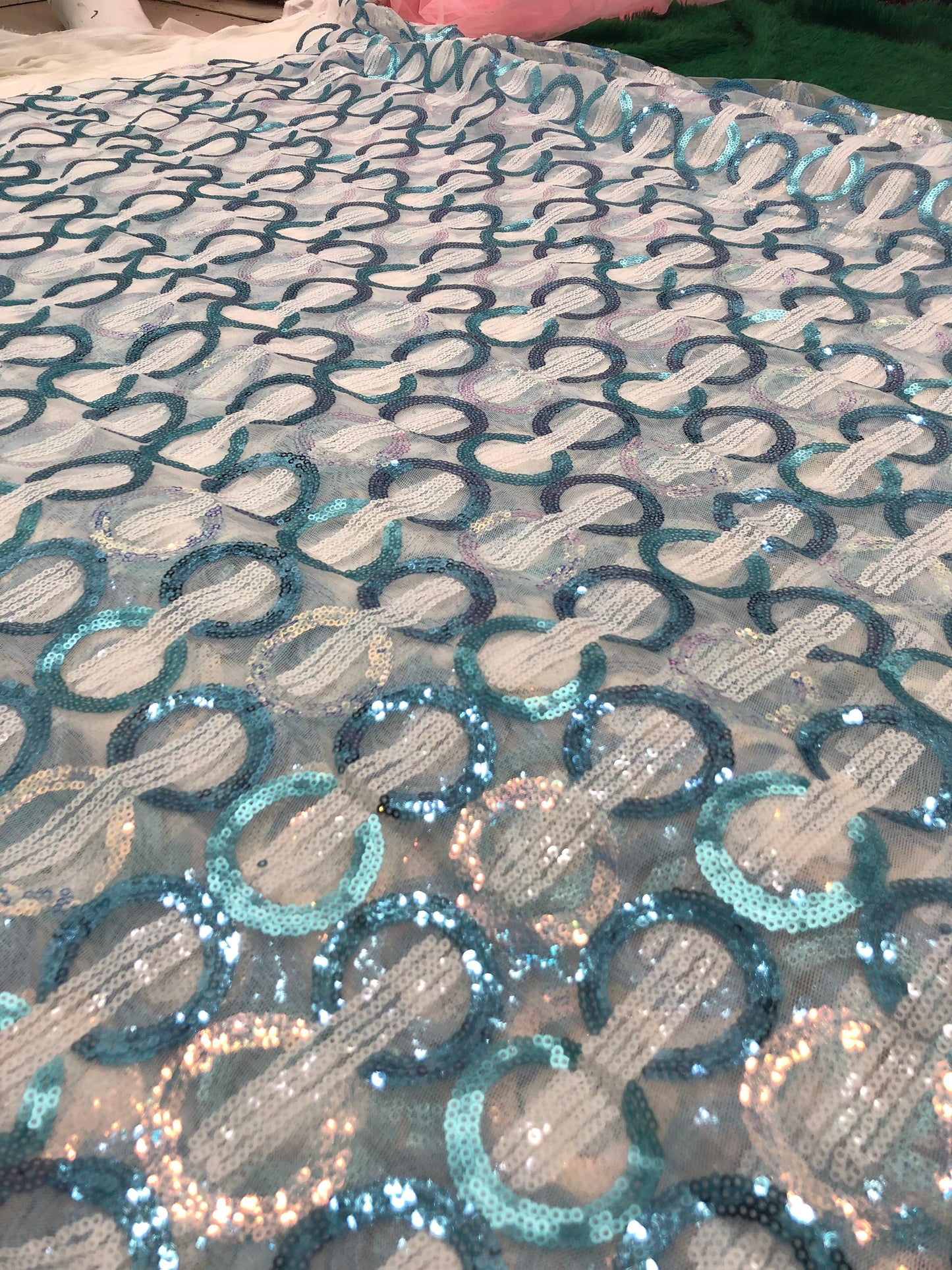 Sequinized Net Fabric